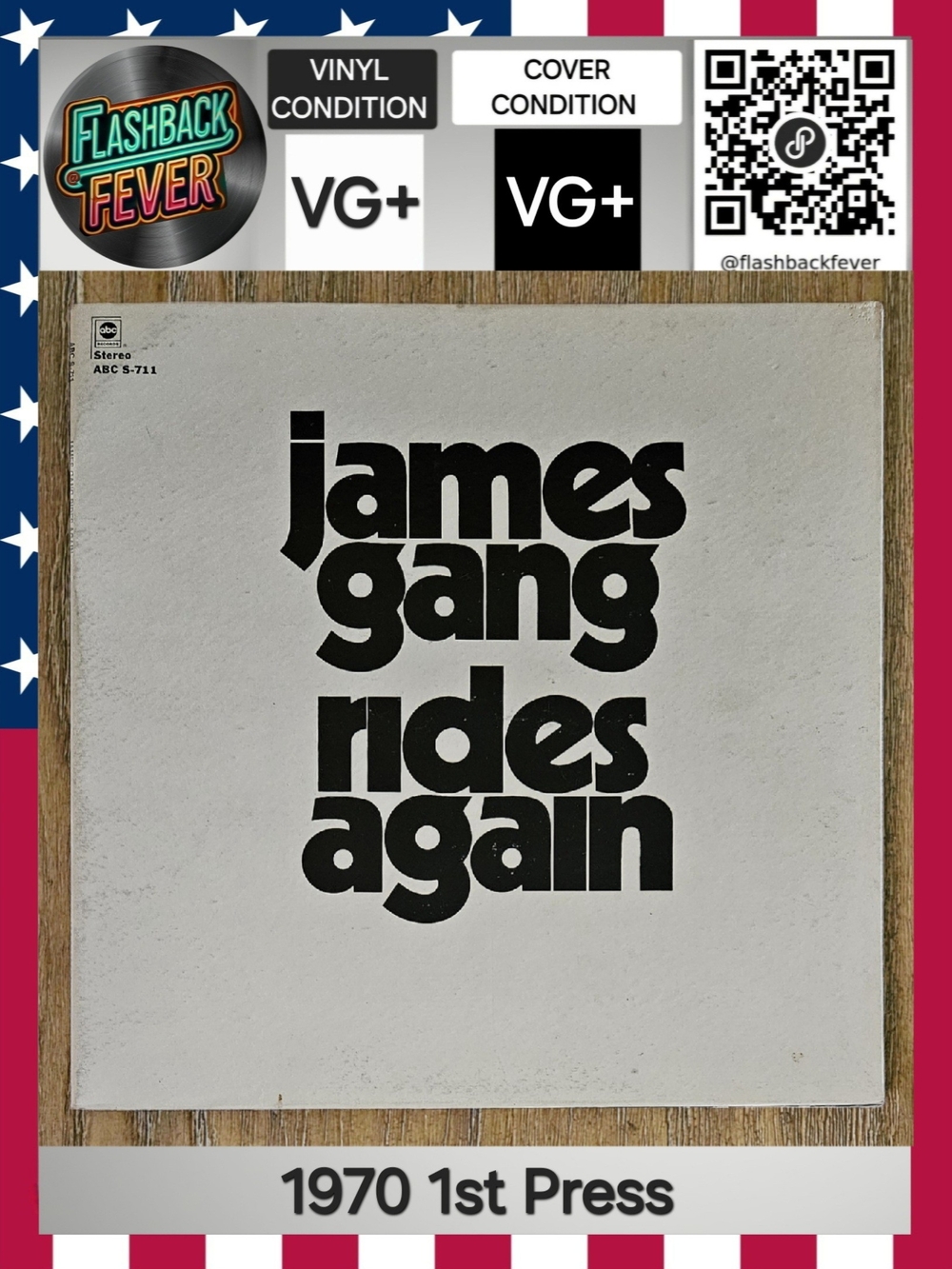 JAMES GANG•James Gang Rides Again•1970 US (ABCS-711) *Keel, 1st Pressing